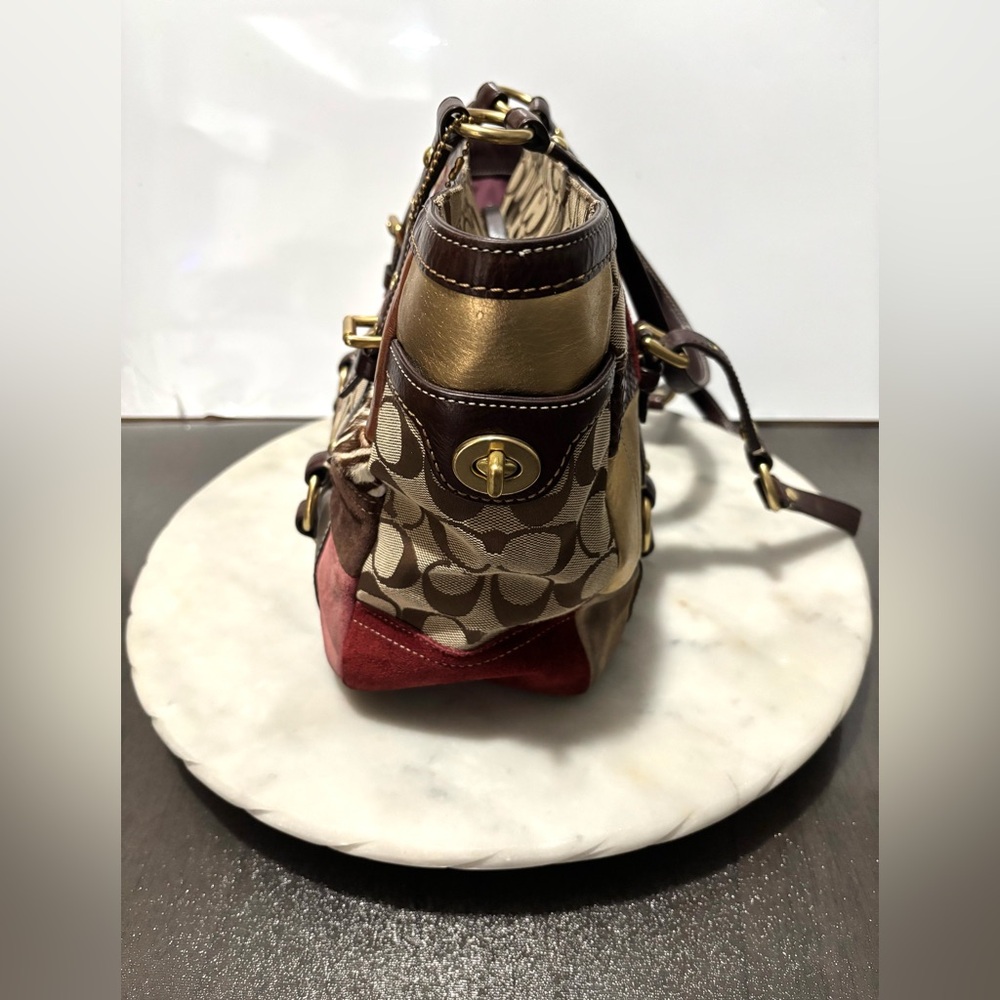 Coach Multicolor Patchwork Turn Lock Signature 10… - image 3